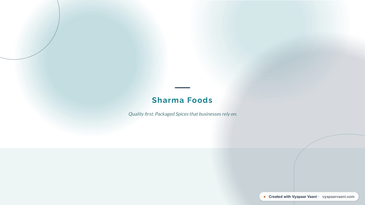 Porcelain theme pitch deck — Cover slide, generated by Vyapaar Vaani